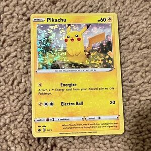 Pokemon Pikachu Yellow Holographic Card